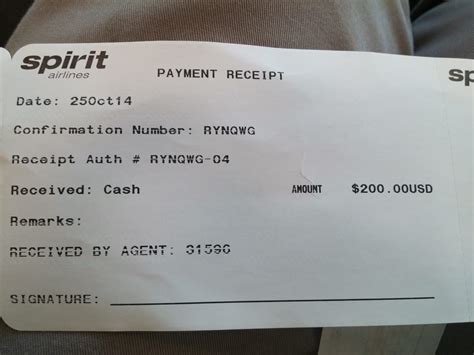 fake checked bag receipt